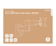 Deltaco ARM-0370 13-32" mocowany do ściany Czarny - 1307433 - zdjęcie 3